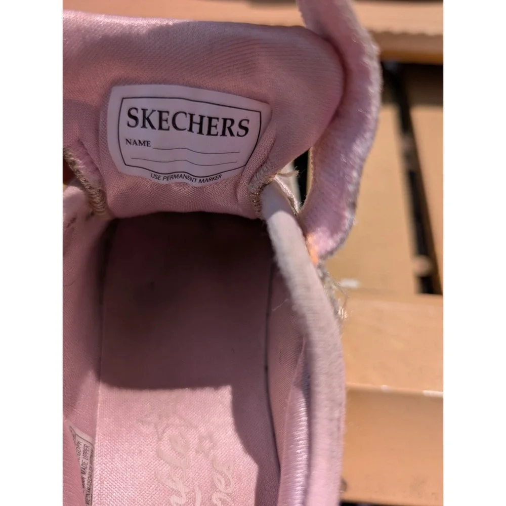 Skechers Twinkle Toes Pink/Gold Glitter Gems Shoes Sneakers Toddler Girl Size 9